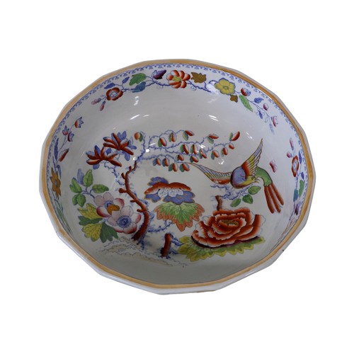 43 - A Masons Ironstone wash set, comprising: a large jug and basin, a soap dish and base and a chamber p... 