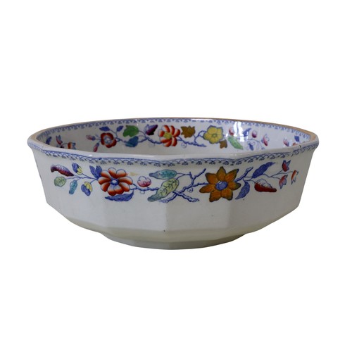 43 - A Masons Ironstone wash set, comprising: a large jug and basin, a soap dish and base and a chamber p... 