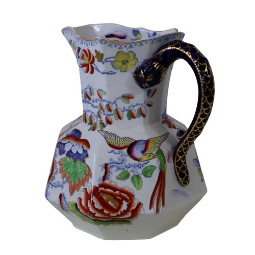 43 - A Masons Ironstone wash set, comprising: a large jug and basin, a soap dish and base and a chamber p... 