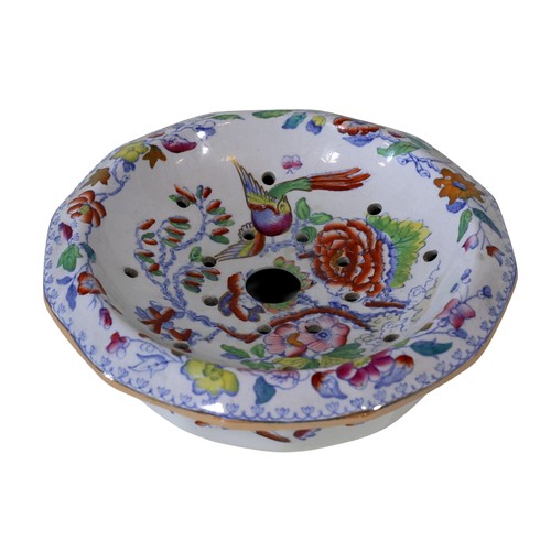 43 - A Masons Ironstone wash set, comprising: a large jug and basin, a soap dish and base and a chamber p... 