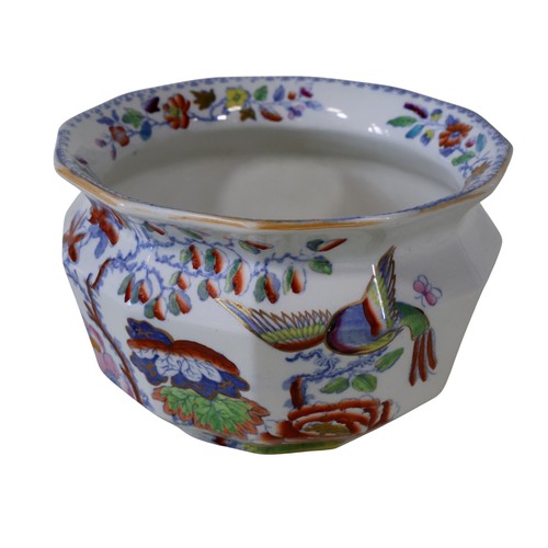 43 - A Masons Ironstone wash set, comprising: a large jug and basin, a soap dish and base and a chamber p... 