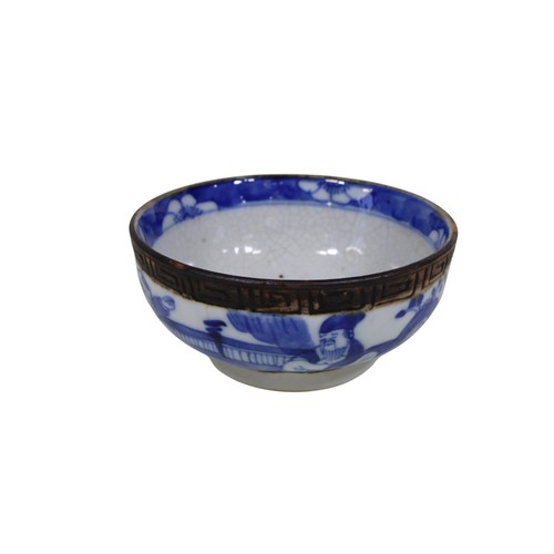 51 - A Chinese blue and white vase with drawn neck, with device panels, further prunus blossom ginger jar... 