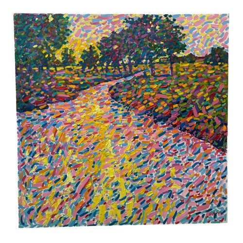 Paul Stephens (b.1957) - End of a Sunny Day, oil on canvas, signed lower right, 100 x 100 cm, unframed