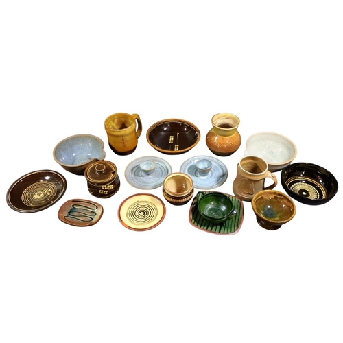 237 - A collection of Various studio pottery, to include Winchcombe, Wattis field etc - mainly dishes & po... 