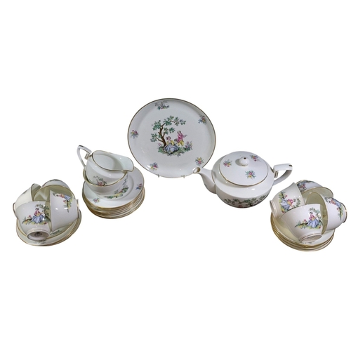 238 - Worcester Watteau pattern Tea service for 8
