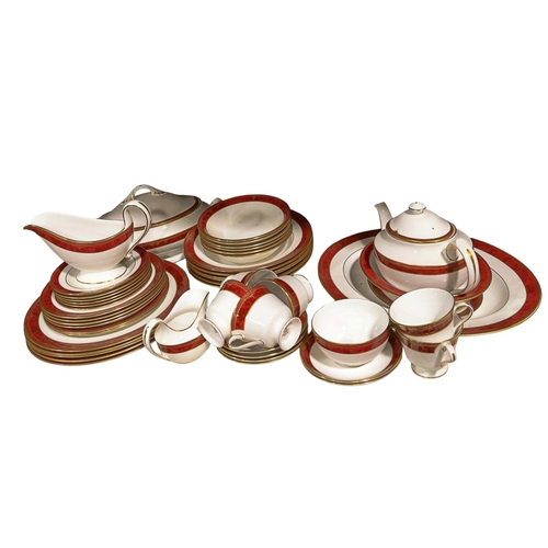 245 - A collection of Spode Bordeaux pattern tableware comprising of graduated plates, bowls, tureen etc t... 
