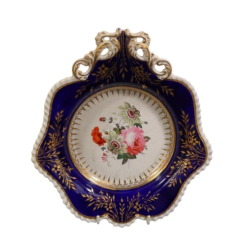 248 - A collection of 19th C Chamberlains Worcester table ware in a blue & gilt colourway with additional ... 