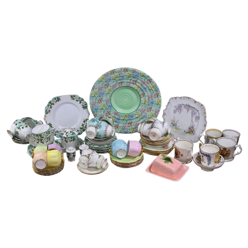 249 - A collection of mid 20th century Tea ware by Gladston & other factories together with a Shelley melo... 