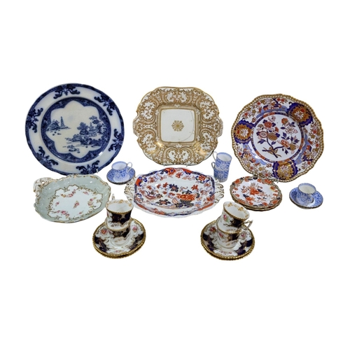 250 - 4 Coalport coffee cans & saucers, 4 copelains coffee cans, further 19th C Plates etc
