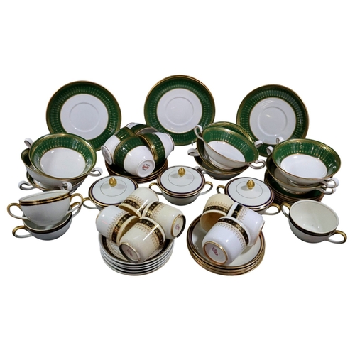 251 - A collection of Spode Royal Windsor pattern table ware, principally soup bowls & tea cups & saucers,... 