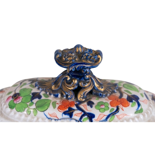 125 - A 19th C Derby Tureen & cover with floral detail, further 19th C Plates mainly Derby (10)