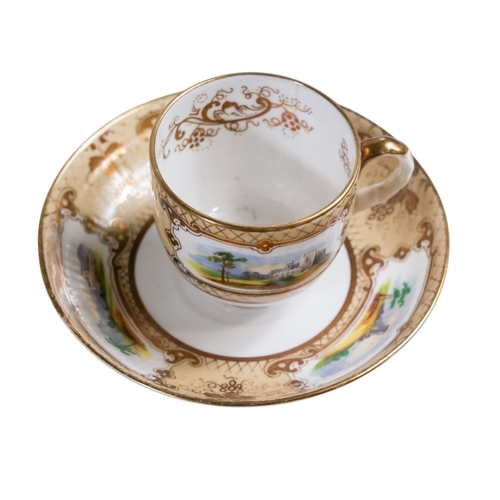 128 - A collection of 19th C English Porcelains including comports, fanned shaped dishes, sparrow beak jug... 