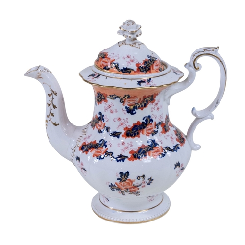 148 - A substantial Victorian teaware - with Hand painted detail on a floral theme - Outsized Tea pot, Muf... 