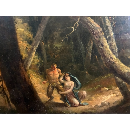 13 - Italian School, 18th Century - Pan and Syrinx emerging from the forest before a grand mountainous ex... 