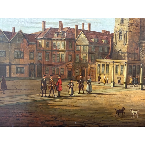 58 - John Paul (1807-1887) - New Palace Yard, oil on canvas, inscribed plaque 'New Palace Yard. c.1760, J... 