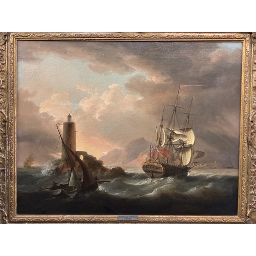20 - Nicholas Pocock OWS (1740-1821) - 'A Frigate entering a Foreign Port (St. Kitts and Nevis, West Indi... 