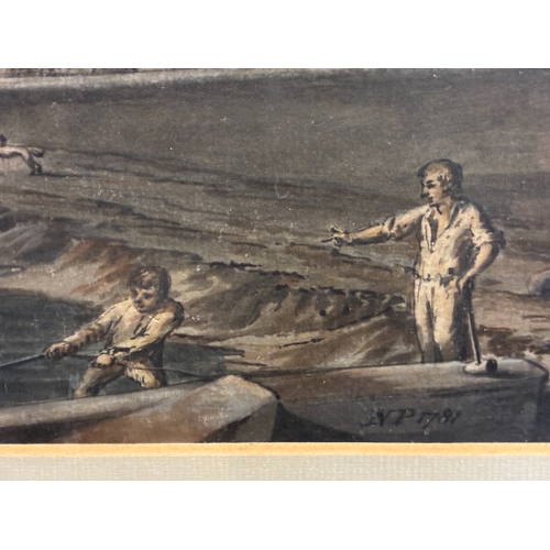21 - Nicholas Pocock (1740-1821) - 'View of Clifton Hill from the Sea Banks' (1781), watercolour, monogra... 