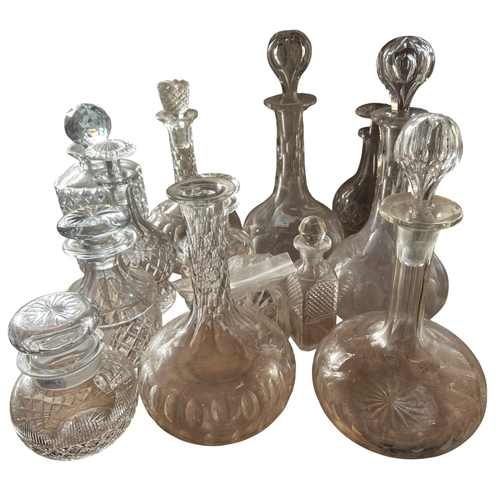 274 - Collection of antique and later assorted glass decanters (12)