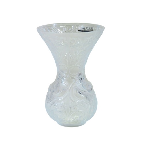 277 - A small Lalique 'Arabesque' glass vase, 13.5cm