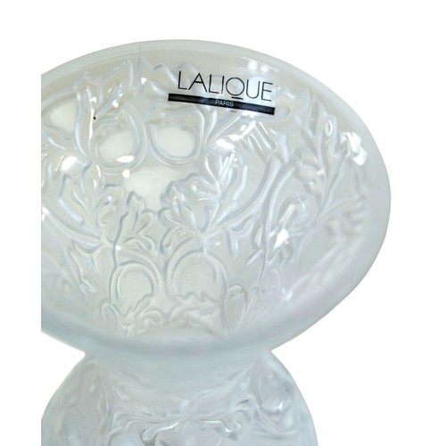 277 - A small Lalique 'Arabesque' glass vase, 13.5cm