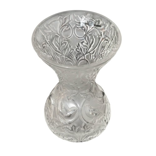 277 - A small Lalique 'Arabesque' glass vase, 13.5cm