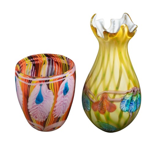283 - Two large Murano heavy glass vases, largest 43cm