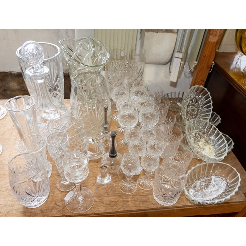 287 - A collection of various cut glassware to include silver plate handled table bells, tumblers, wines, ... 