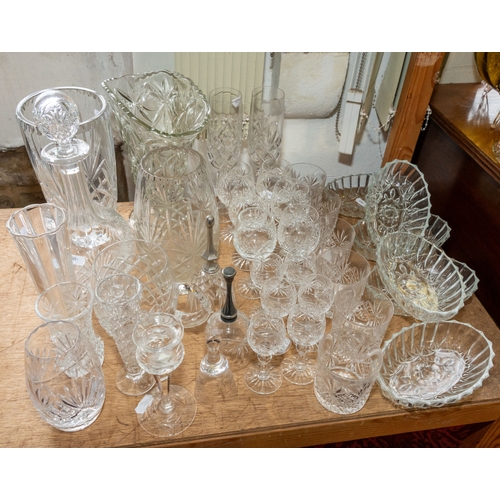 287 - A collection of various cut glassware to include silver plate handled table bells, tumblers, wines, ... 