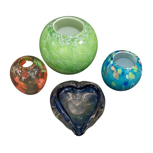 294 - A group of four various pieces of coloured Art glass, 18cm