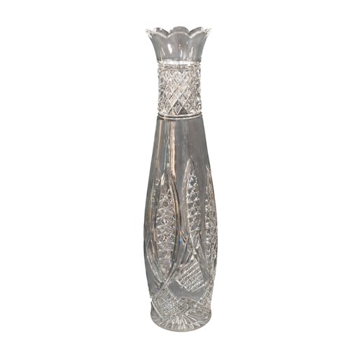 297 - A large Victorian cut glass vase, 60cm