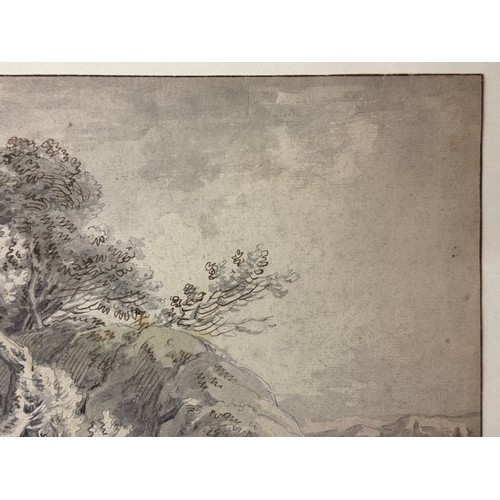 8 - Northern European School, c.18th Century - Trees within a landscape, ink and wash on laid paper, pos... 
