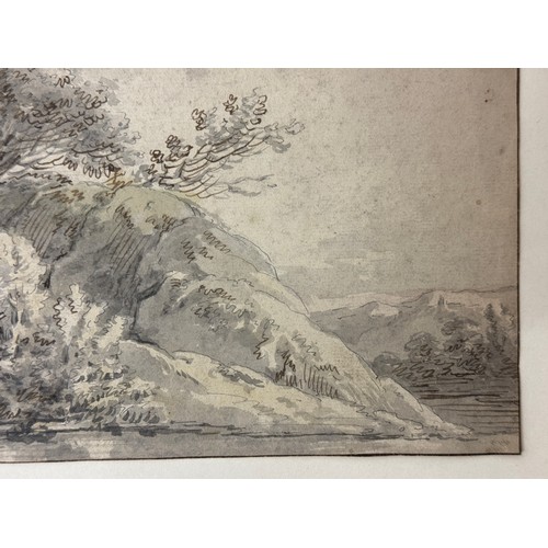 8 - Northern European School, c.18th Century - Trees within a landscape, ink and wash on laid paper, pos... 