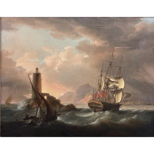 20 - Nicholas Pocock OWS (1740-1821) - 'A Frigate entering a Foreign Port (St. Kitts and Nevis, West Indi... 
