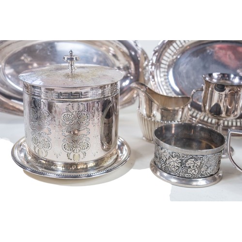 315 - A large collection of various silver plated wares to include teapot, goblet, salver, chamberstick, c... 
