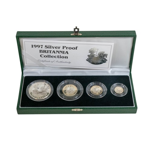 725 - 1997 Royal Mint Silver Proof Britannia 4 coin set