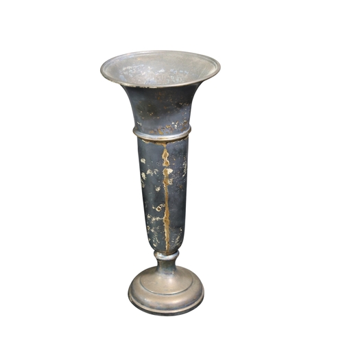 330 - An English silver trumpet vase, indecipherable marks, with inscription for 