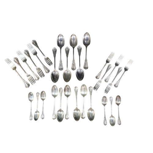 354 - A collection of Victorian silver Lily pattern cutlery, by 	Chawner & Co (George William Adams), Lond... 