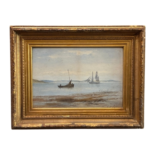 Charles Arthur Lodder (act.c.1842-1885) - Boat on the water, with a ...