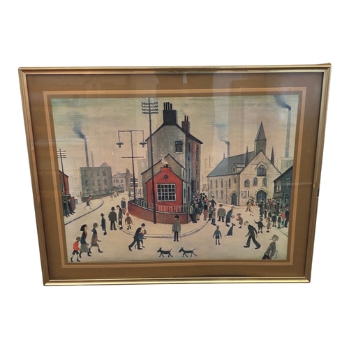 L. S. Lowry (1887-1976) - A Street in Clitheroe, colour print, unsigned ...