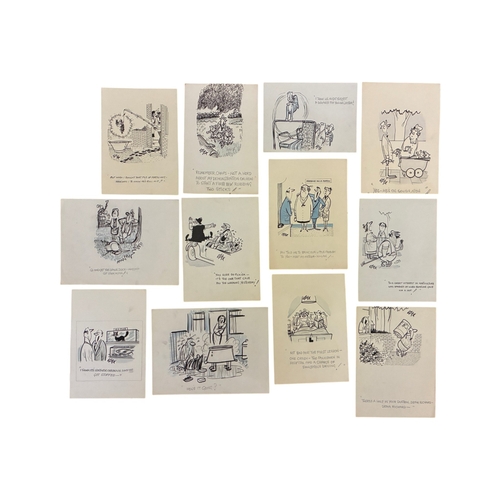 Leslie 'Styx' Harding - Twelve cartoon illustrations, largest sheet: 25 ...