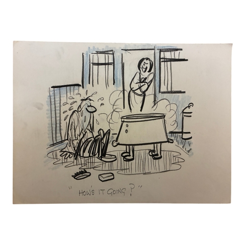 Leslie 'Styx' Harding - Twelve cartoon illustrations, largest sheet: 25 ...