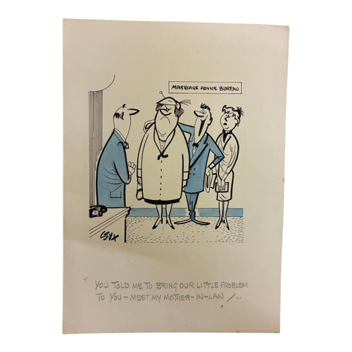 Leslie 'Styx' Harding - Twelve cartoon illustrations, largest sheet: 25 ...