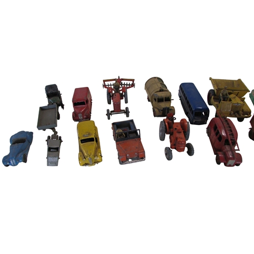 682 - Vintage Dinky toys, coaches, lorries, tractors, etc, 30 pierces approx