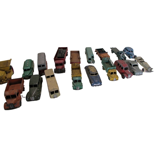 682 - Vintage Dinky toys, coaches, lorries, tractors, etc, 30 pierces approx