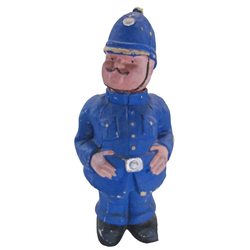 683 - Heubach Koppelsdorf doll 4342-18, another 342-4, Papier mache policeman, toy monkey and other toys