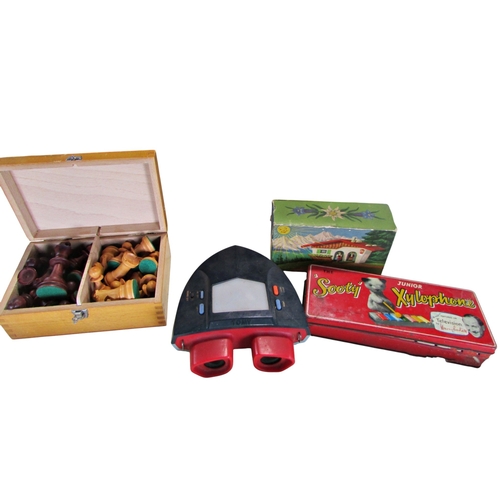 684 - A quantity (two crates) of miscellaneous vintage toys and games