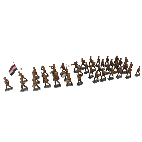 688 - A Lineol German military band, 16 pieces in uniform, 7 cm high approx with 2 Lineol Sturmabteilung (... 