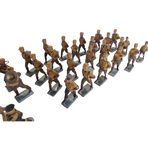 688 - A Lineol German military band, 16 pieces in uniform, 7 cm high approx with 2 Lineol Sturmabteilung (... 