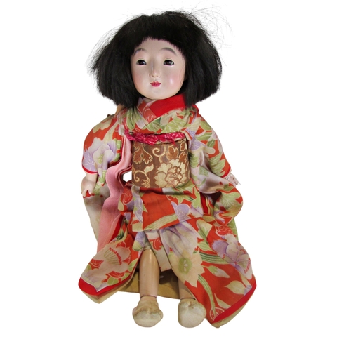 691 - Vintage Japanese Ichimatsu doll with traditional dress, 40 cm