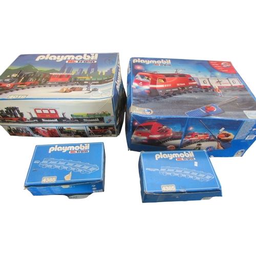 697 - Large quantity of Playmobil including R C Train boxes 4010, 4019, 4385 x 2 and further loose pieces